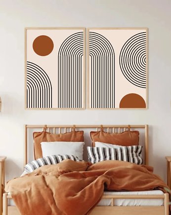 DWA PLAKATY mid century abstrakcyjne, black dot studio