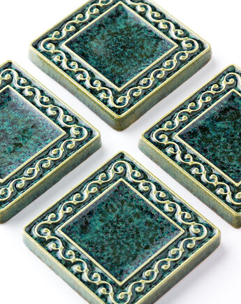 Kafle VIVACE szmaragdowe, 5cm x 5cm, pracowniazona