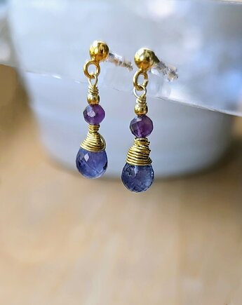 Tanzanitki, srebrne kolczyki, Studio Gazela