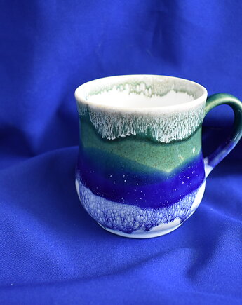 Kubek ceramiczny morski średni tricolor, Kobaltowa Sroka