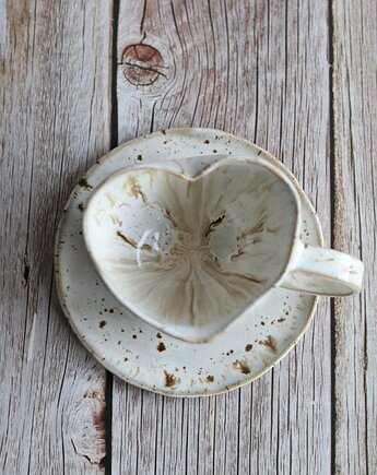 Kubek Ceramiczny Serce Stracciatella PRE-ORDER, Księżycowa bijoux