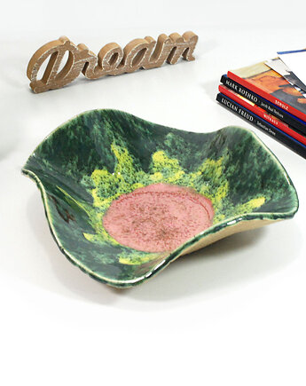 Ceramiczna misa dekoracyjna kwiat - do salonu, łazienki lub sypialni, 10FingersArt