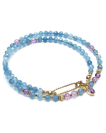 Akwamaryn choker vol. 13 /naszyjnik/ 28.06.25 - Szlachetna kolekcja, KiKa pracownia