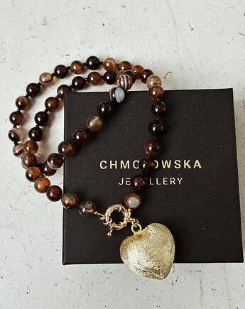 Naszyjnik Agat i Onyks Serce, Chmolowska Jewellery