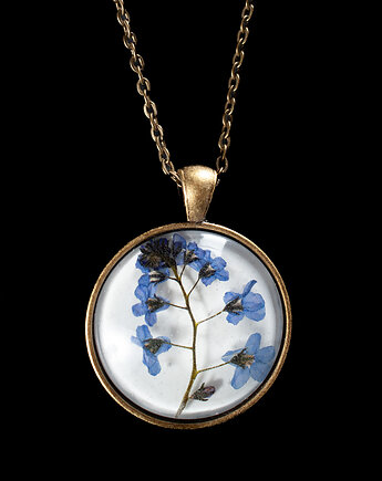 Okrągły naszyjnik z niezapominajkami., So Jewelry