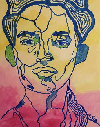 Obraz ręcznie malowany portret mężczyzny, alice oil on canvas