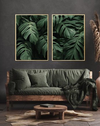 DWA PLAKATY galeria botaniczne rośliny, black dot studio