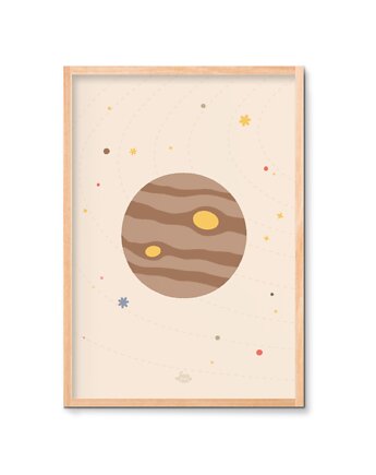 Planeta Jowisz plakat Montessori, Lisia Rodzinka