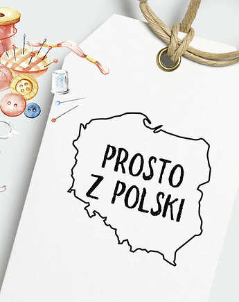 Pieczątka dla rękodzielnika z napisem prosto z Polski, ALE Pomysl