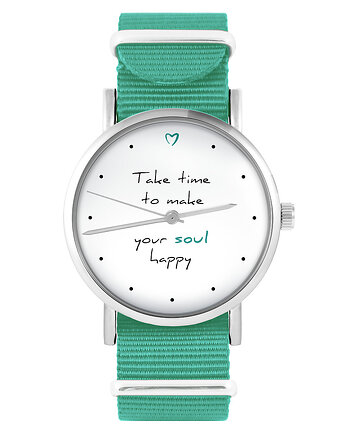 Zegarek - Happy soul - turkusowy, nylonowy, yenoo