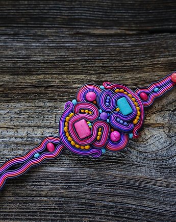 Mandisa -  etniczna bransoletka soutache, Mró Soutache