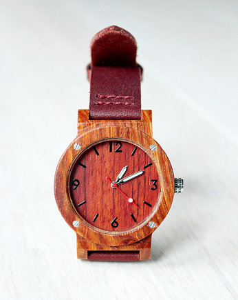 Damski drewniany zegarek SPORTY red, EkoCraft
