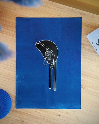 Ręcznie drukowany linoryt "0-800" ok. 21x30cm, Grafiki Natsona