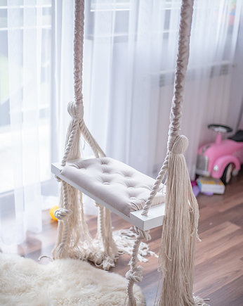 Stylowa huśtawka MEDIUM 60CM na linach dla dzieci, OhSwing