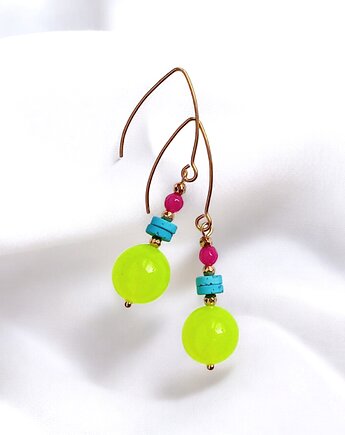 Kolczyki : FLUO summer collection ::  duże kule, kaktusia