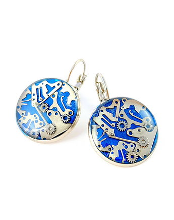 Kolczyki srebrne Małe Uszko I (Blue), DROBINY CZASU