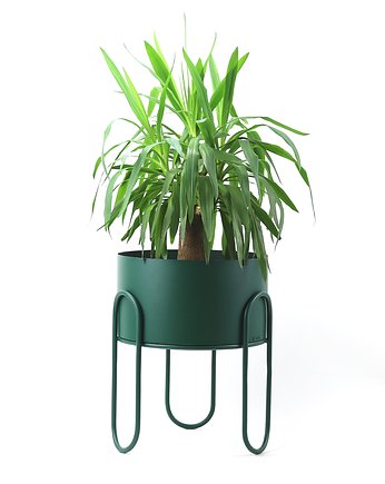 Kwietnik Metalowy BOMO 60cm Butelkowa Zieleń, JAKPOLDESIGN