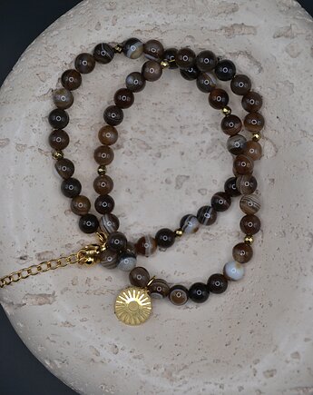 Choker z brązowego sardonyksu z zawieszką, Messme