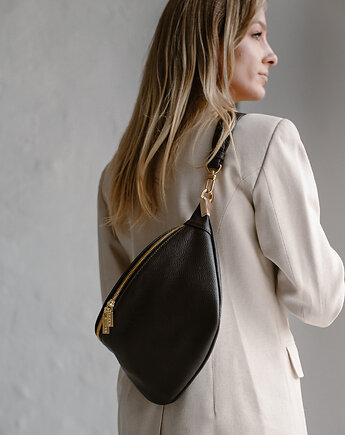 BEANIE BAG MAXI - skórzana nerka - brąz ciemny, NASHE