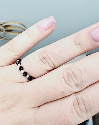 Pierścionek turmalin kamień księżycowy, NESSING handmade