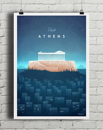 Ateny - vintage plakat, minimalmill