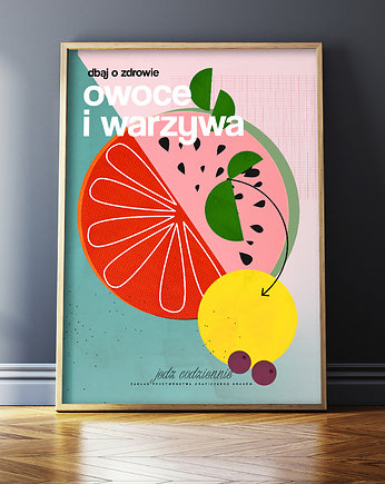 Plakat "Jedz owoce i warzywa", Szpeje