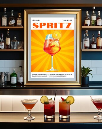 PLAKAT Aperol koktajl drink grafika ilustracja, black dot studio