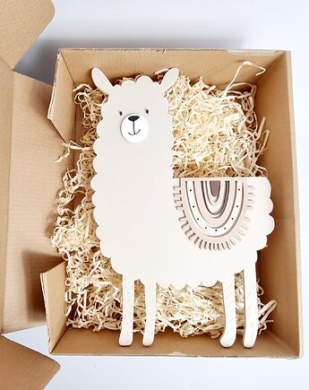 Lampka Lama TĘCZA - brąz, DekoDrewno