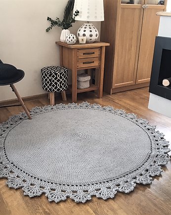Okrągły dziergany dywan ,dywan sznurkowy 110cm, Knitting Factory