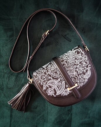 Czarna ręcznie malowana torebka na ramię, ka.linea