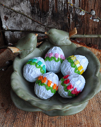 Koronkowe pisanki 5szt, mamuta