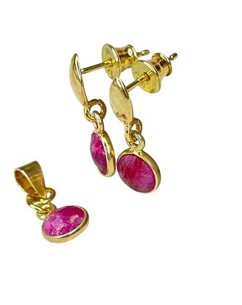 Rubinowy komplet ze złoconego srebra, Artseko