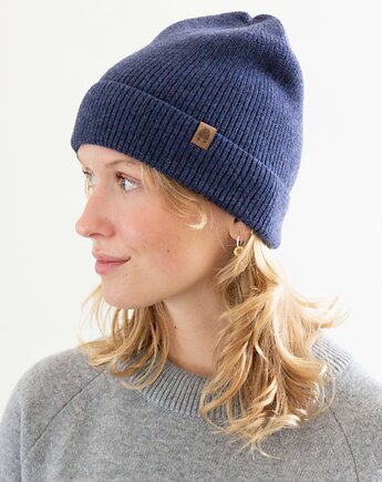 GAZELA RWS - Lekka Czapka Jeansowy 100% Wełna Merino RWS, KOPYTO