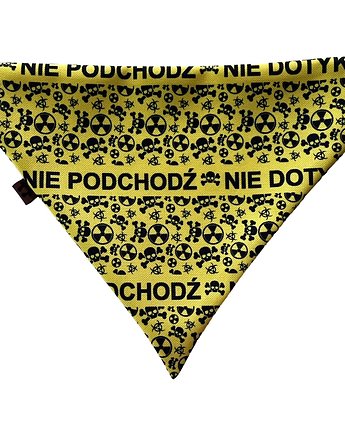 Żółta bandana dla psa Nie dotykaj!, Psia szafa