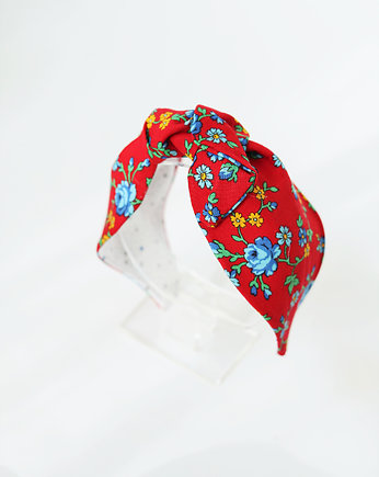 Czerwona bawełniana opaska floral, Celina Parysów