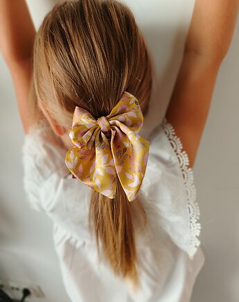 Gumka jedwabna z kokardą MINI scrunchie honey garden, Capillum