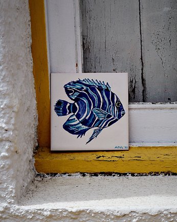 Kafel z niebieską rybką, azulkafelki