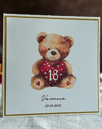Personalizowana kartka na 18 urodziny, BH 33, Anna Art and Crafts