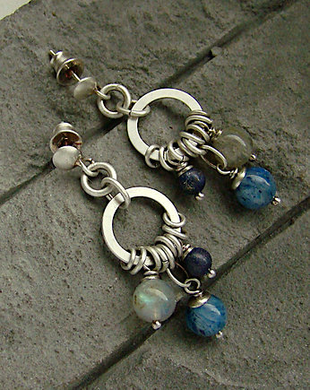 Kolczyki Kyanit, labradoryt, lapis, RayOfArt