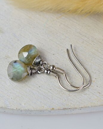 Labradoryt krople - srebrne kolczyki, Sunflower Kornelia Kubinowska