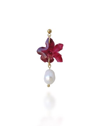 Kolczyki Bordowy kwiat, Flores Jewellery