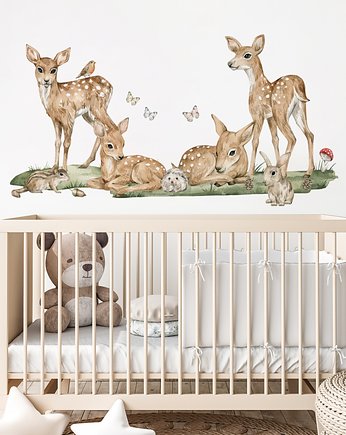 Naklejka na ścianę Stado małych jeleni - nalepka do pokoju dziecka, OSOBY - Prezent dla dwulatka