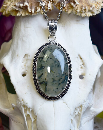 Miedziany posrebrzany wisiorek z prehnitem, Spirit Of Copper