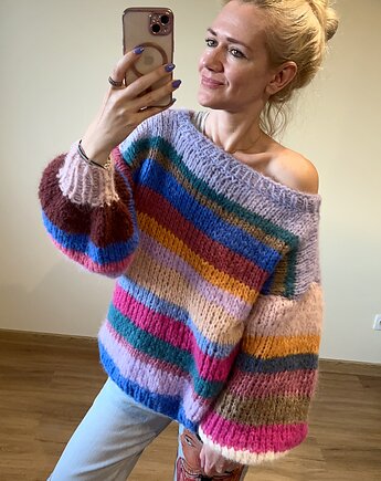 Sweter oversize, Swetry na drutach