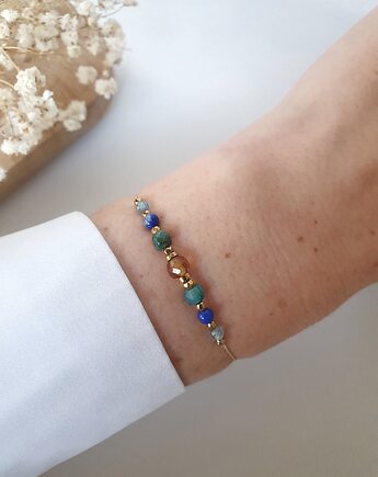 Bransoletka na PRZYJAŹŃ z naturalnych kamieni, LEI handmade