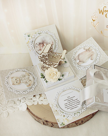 Exploding box na chrzest, roczek, narodziny "OhBaby4" GOTOWY, Lulaczkowo
