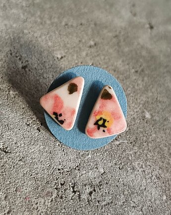 Kolczyki ceramiczne Bolesławiec, biżuteria z talerzy