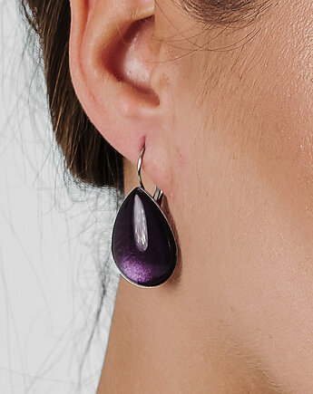 Kolczyki w odcieniu perłowego fioletu na biglach Parla, Artseko