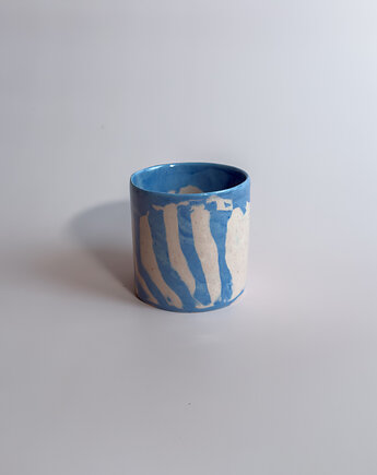 Czarka / kubek nerikomi błękitno-różowy w paski, mezkla studio