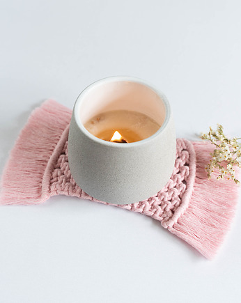 Podkładka makramowa BABY PINK, wu handmade
